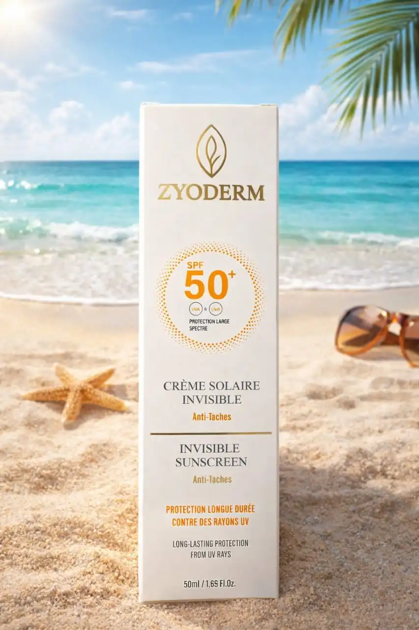 ZYODERM Crème Solaire Invisible SPF 50+ – Protection Maximale Anti-Taches